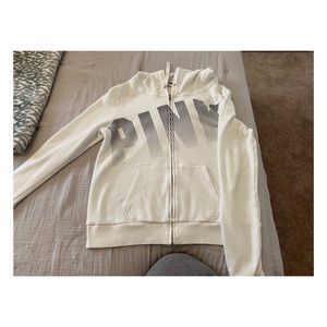 PINK white hoodie size L